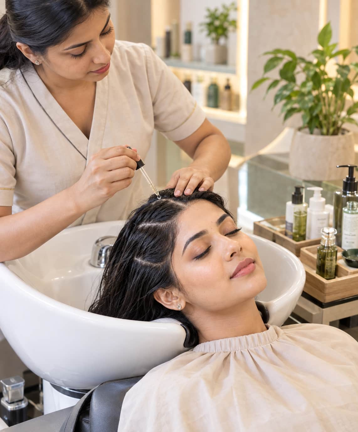 Scalp care hair spa at Naturals Signature SalonKovilambakkam